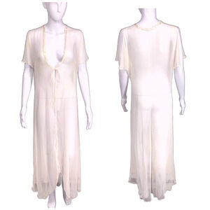Vintage Jonquil x Diane Samandi Neiman Marcus Sz L Sheer Pink Gown Full Length